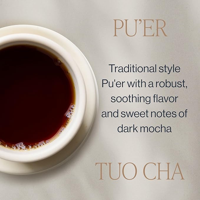Rishi Tea Ancient Pu'er Tuo Cha Herbal Tea - Organic Direct Trade Loose Leaf, Medium Caffeine Aged Ripe Pu-erh for Digestion Support - 16 Ounces, 60+ Servings - Bloomnest