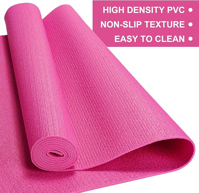 Funtery 16 Pack 3 mm Thick Yoga Mat Exercise Workout Mat Non Slip Fitness Pad for Women Gym Home Yoga Pilates - Bloomnest