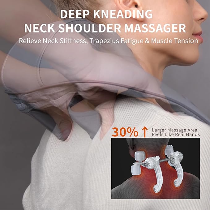 Breo N5 Mini Neck Massager with Heat, Electric Massager for Neck & Shoulder, Shiatsu Shoulder Massager