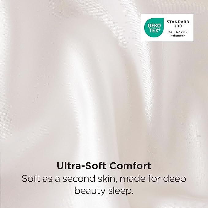 Bedsure King Size Satin Pillowcase Set of 2 - Ivory Silky Pillow Cases for Hair and Skin with Envelope Closure, Similar to Silk Pillow Cases, Gifts for Women Men, 20x36 Inches, 2pcs - Bloomnest