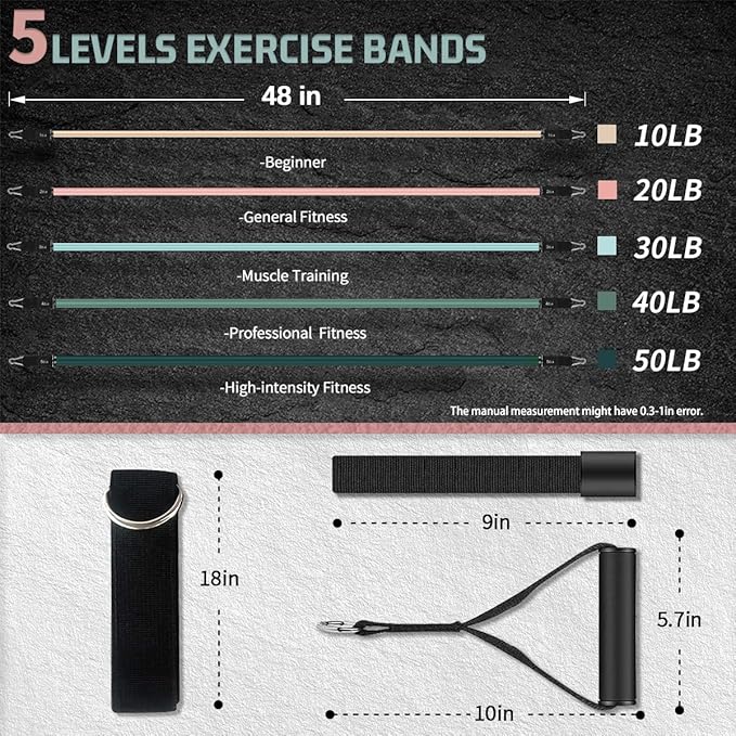 VEICK Resistance Bands, Exercise Bands, Workout Bands, Resistance Bands for Working Out with Handles for Men and Women, Exercising Bands for Fitness Weights Work Out at Home - Bloomnest
