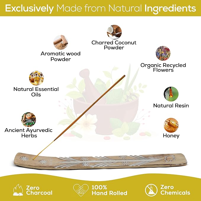 Satya Vanilla Incense Sticks - Bng 15gmx12 Pack With Raajsee Incense Holder Bundle - Nagchampa Natural - Bloomnest