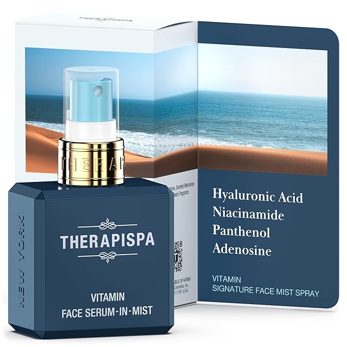 THERAPISPA Face Serum-In-Mist – Glow-Boosting Face Mist & Spray Serum with Niacinamide, Panthenol & Hyaluronic Acid for Smoothing & Hydrating Skin (Vitamin, 2.0 fl oz) - Bloomnest