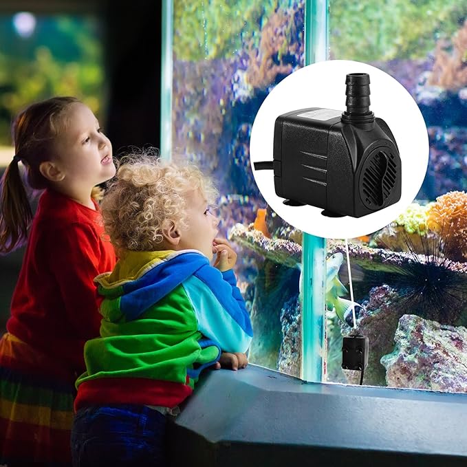 Fountain Pump, 400GPH Submersible , Durable 25W Outdoor Water Pump with 6.5ft Power Cord, 3 Nozzles for Aquarium, Pond, Fish Tank, Water Pump Hydroponics, Backyard Fountain - Bloomnest