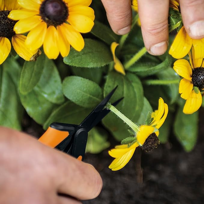 Fiskars Pruning Snips - 6" Garden Shears with Comfort Grip and Spring Action - Sharp and Precise Non-Stick Steel Blades - Quality Pruning Shears for Plants in Grow Tents and Hydroponics - 2 Pack - Bloomnest