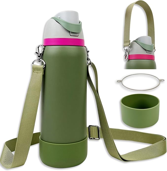 Silicone Boot Set for Owala Water Bottle 24 oz, 32 oz, 40 oz - Includes Non-Slip Sleeve, Shoulder Strap & Handle Strap, Perfect Owala Accessories, Fits Owala Tumbler, Owala FreeSip, Candy Coated SITKOL