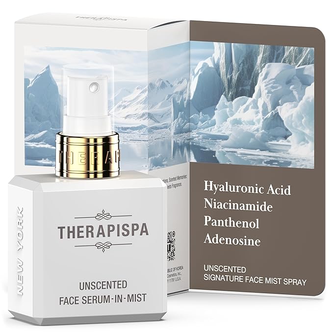 THERAPISPA Face Serum-In-Mist – Unscented Hydrating Face Mist & Spray Serum with Niacinamide, Panthenol & Hyaluronic Acid for Sensitive Skin & Deep Moisture (2.0 fl oz) - Bloomnest
