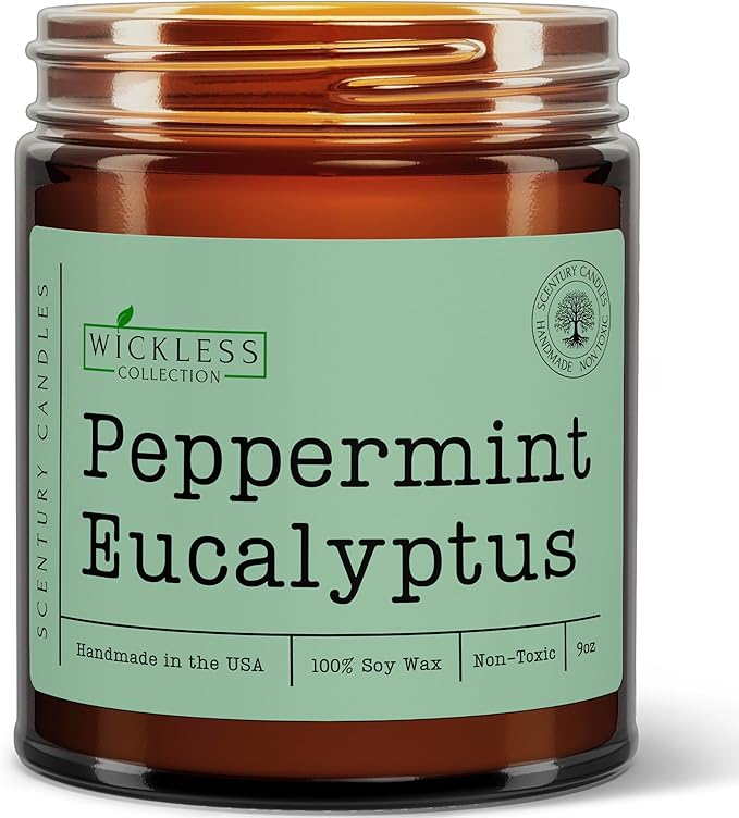 Wickless Candles for Candle Warmer Lamp, Many Scents to Choose, 100% Non-Toxic Soy Wax, Scented Candle Melts for Warming Plate, Handmade in The USA (Peppermint Eucalyptus) - Bloomnest