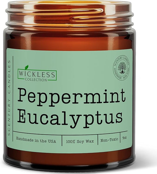 Wickless Candles for Candle Warmer Lamp, Many Scents to Choose, 100% Non-Toxic Soy Wax, Scented Candle Melts for Warming Plate, Handmade in The USA (Peppermint Eucalyptus) - Bloomnest