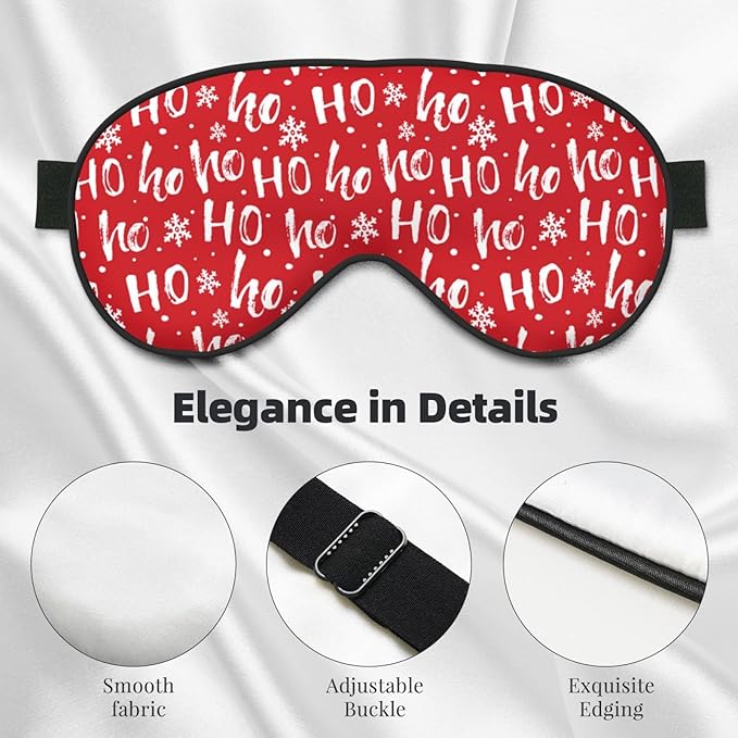 Sleep Eye Mask Hohoho Santa Claus Laugh Sleep Mask for Women Men Comfortable Eye Mask with Adjustable Strap Soft Eye Cover Blindfold for Travel Yoga Nap Shift Work - Bloomnest