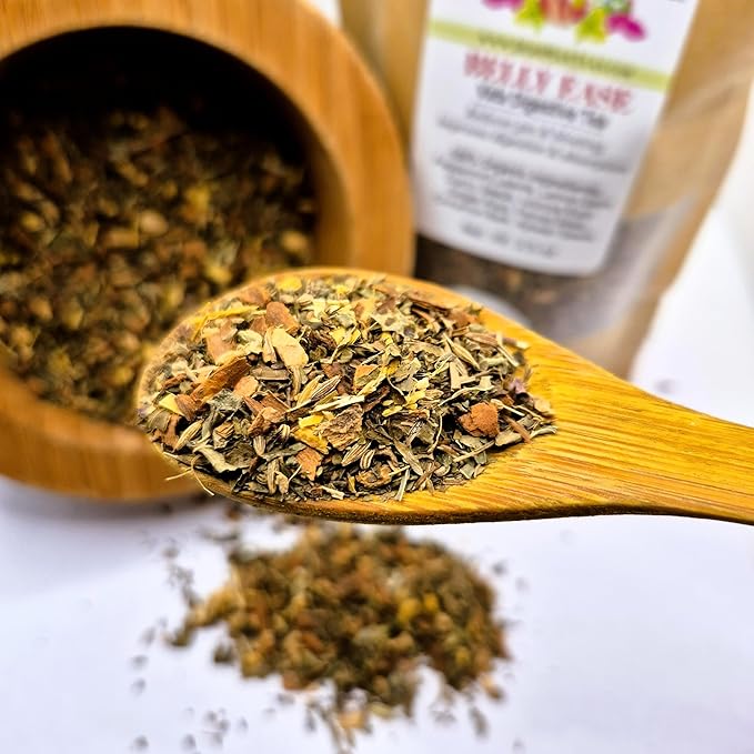 DIGESTIVE TEA for gas, bloating & weak digestion formulated by master herbalist Khabir - 100% Organic, non-GMO, no additives - Bloomnest