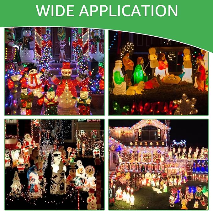 Sigely Blow Mold Light Kit Replacement Light Cord,for Halloween Christmas Blow Mold Village Craft Indoor Outdoor Decorations,for E26 E27 Salt Lamp Bulb with On/Off Switch Fuse Plug 2 Set - Bloomnest