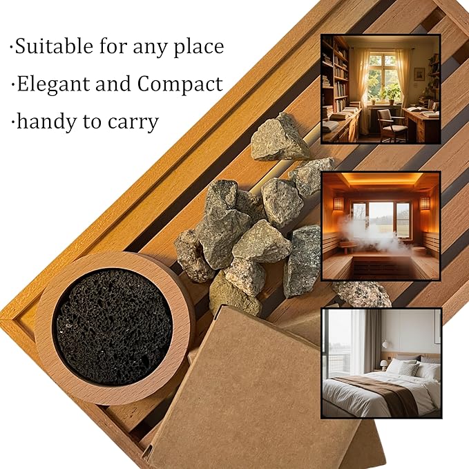 Passive Diffuser Lava Rock Natural Set Essential Oil Aromatherapy Stone for Home, Office, Car & Gifts - Compact Wood Bas - Bloomnest