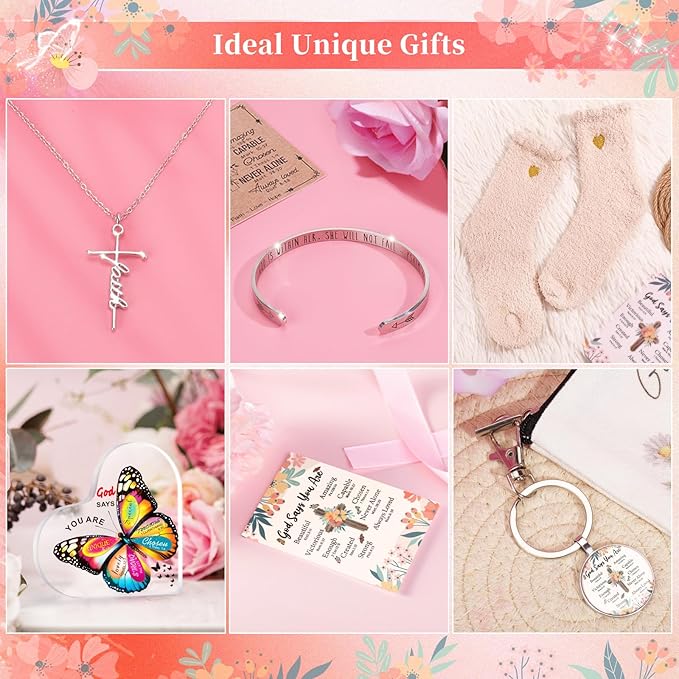 12PCS Christian Gifts for Women Faith,Inspirational Gifts for Women,Christian Birthday Gifts,Spiritual Religious Gifts, Get Well Soon Gifts for Mom,Friends,Sister,Wife,Girlfriends - Bloomnest
