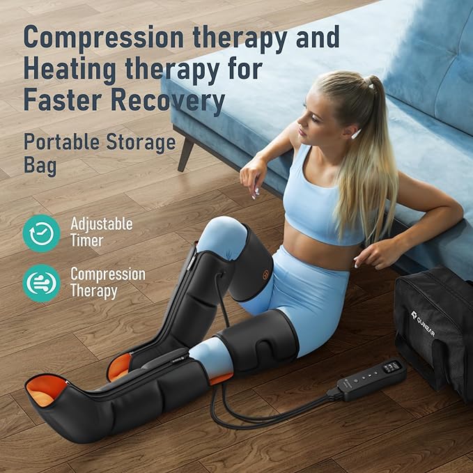 QUINEAR Leg Massager with Compression, 3-in-1 Foot Calf & Thigh Massager and Compression Therapy with Timer, Leg Massage Boots for Circulation and Pain Swelling Edema Relief, FSA-HSA Eligible - Bloomnest