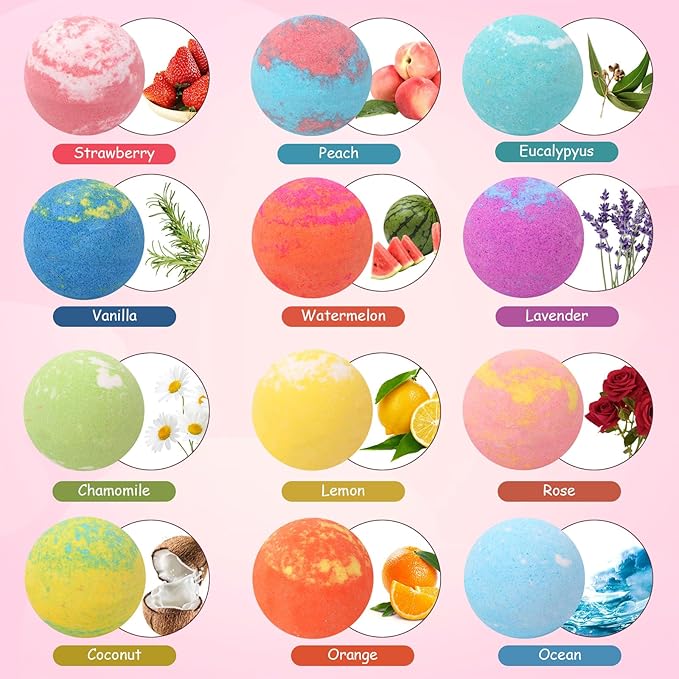Bath Bombs for Kids with Surprise Inside Princess Toys Natural Bath Bombs Handmade Spa Organic Bubble Bath Bomb Bath Fizzy with Jewelry Set Girls Birthday Christmas Gift - Bloomnest