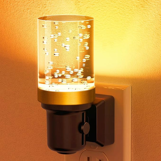 JandCase Night Light Amber, Dimmable Night Lights Plug into Wall, Auto On/Off Light Sensor Nightlight, 0-100LM Brightness LED Night Light, Bathroom Hallway Bedroom Decoration - Bloomnest