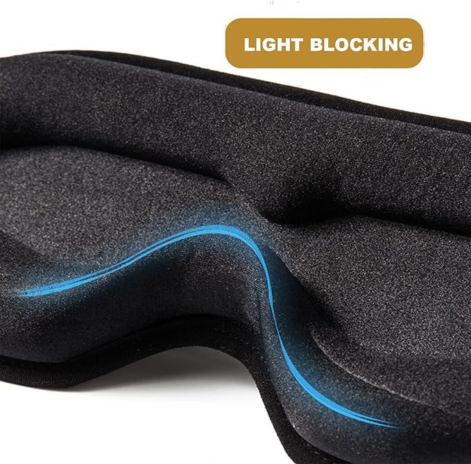 Sleep Mask for Side Sleepers - 100% Blackout Eye Mask for Sleep, 3D Sleeping Mask for Women, sleepmask for Eyelash Extensions, Light Blocking Sleeping Mask for Men, Eye Mask for Travel & Gifts - Bloomnest
