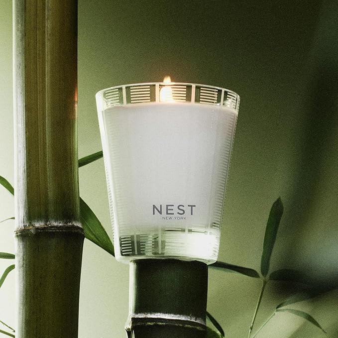 NEST New York Scented Classic Candle, Bamboo - 8.1 oz - Up to 60-Hour Burn Time - Reusable Glass Vessel - Bloomnest