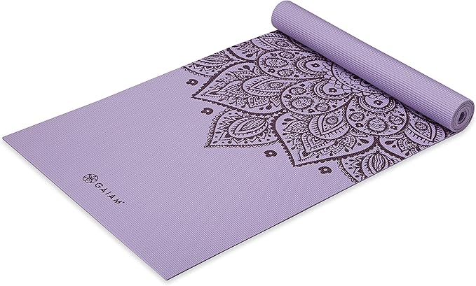Gaiam Yoga Mat - Premium 5mm Print Thick Non Slip Exercise & Fitness Mat for All Types of Yoga, Pilates & Floor Workouts (68" x 24" x 5mm) - Bloomnest