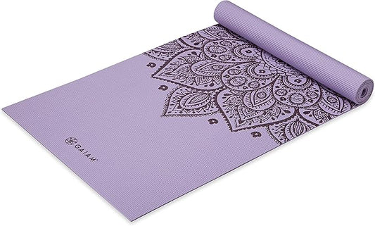 Gaiam Yoga Mat - Premium 5mm Print Thick Non Slip Exercise & Fitness Mat for All Types of Yoga, Pilates & Floor Workouts (68" x 24" x 5mm) - Bloomnest