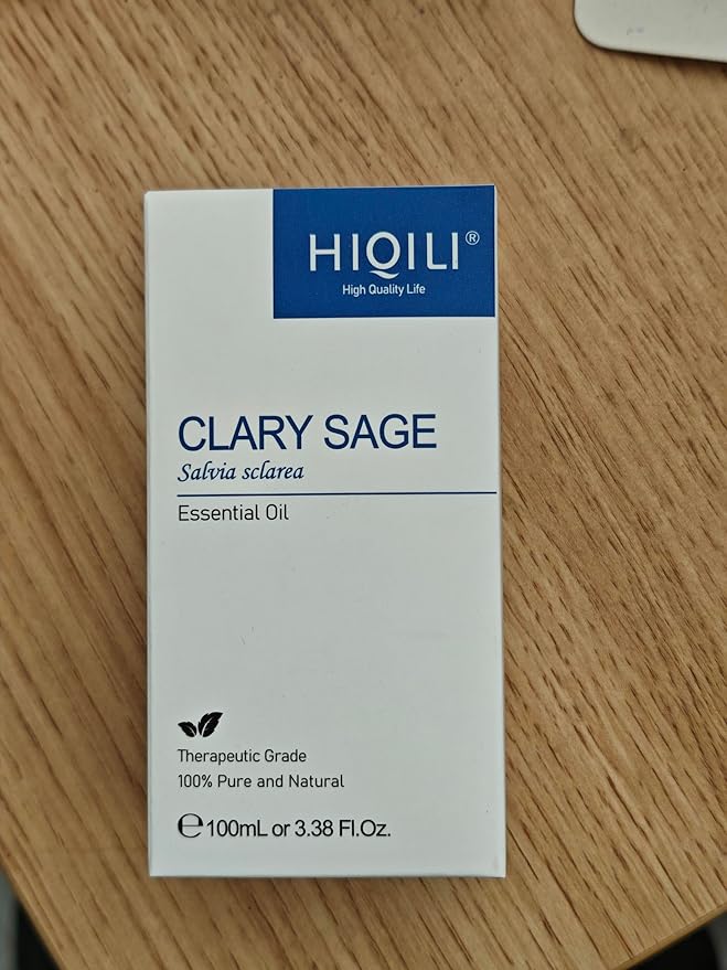 HIQILI Clary Sage Oil Essential, Herbal Sooth Aroma in Diffuse, Meditation, Calming Sleep at Bedtime, Body Massage, Moisturize Skin, DIY Deodorant Spray - 100ML - Bloomnest