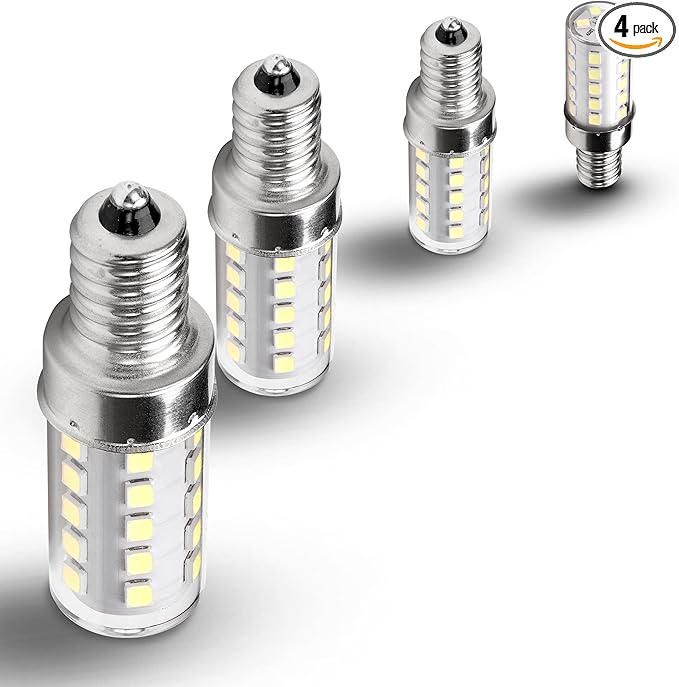 E12 Candelabra LED Light Bulbs Dimmable 4W Equivalent 40 Watt 450lm 6000K Bright Daylight White Candle Bulbs for Chandelier Pendant Dining Rooms Living Rooms Bedrooms Office, 4 Pack - Bloomnest