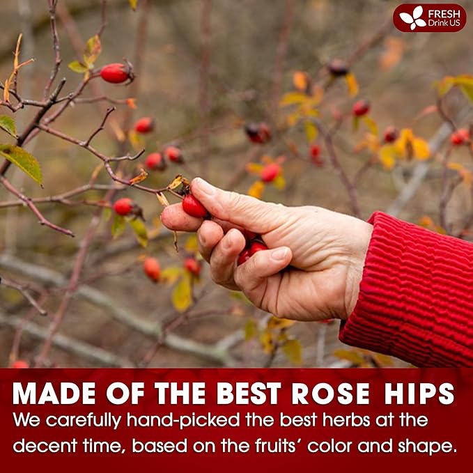 FreshDrinkUS, Premium 135 Rosehip Tea Bags, 100% Natural & Pure from Rose Hip Fruits. Loose Rosehip Herbal Tea. Made with Natural Material Tea Bags. No Sugar, No Caffeine, No Gluten, Vegan. - Bloomnest