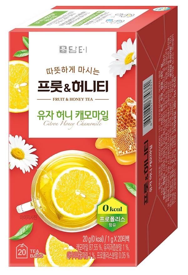 Damtuh Yuzu Honey Chamomile Tea – Citrusy & Floral Herbal Tea Blend, 20 Tea Bags (1g each) - Bloomnest