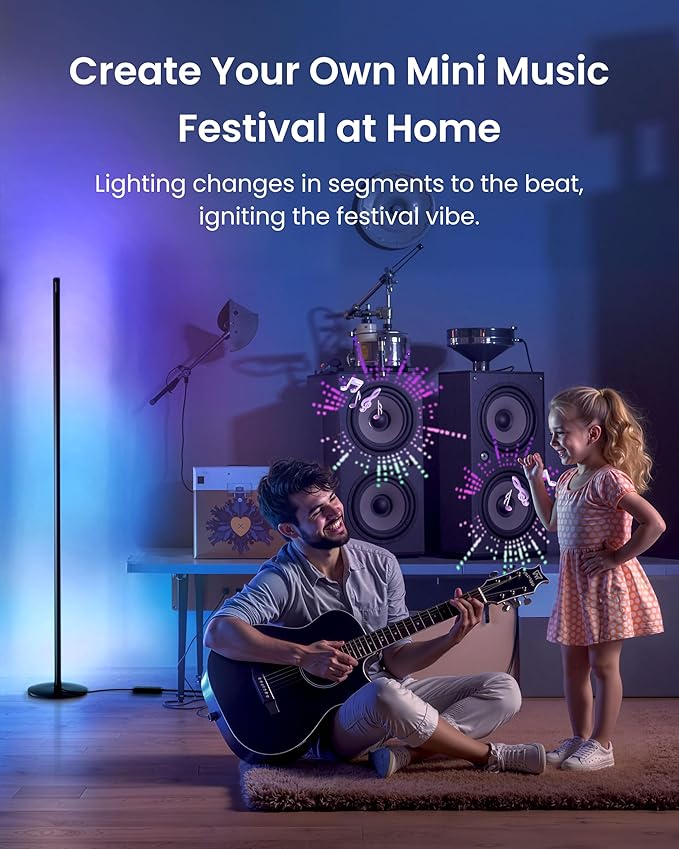 SwitchBot Smart RGBICWW App-Controlled Floor Lamp with Matter, Warm & Cool White, Alexa-Compatible Lamp, Works with Apple Home, Google Home – 1200lm Music Sync, Lamp for Living Room for Bedroom - Bloomnest