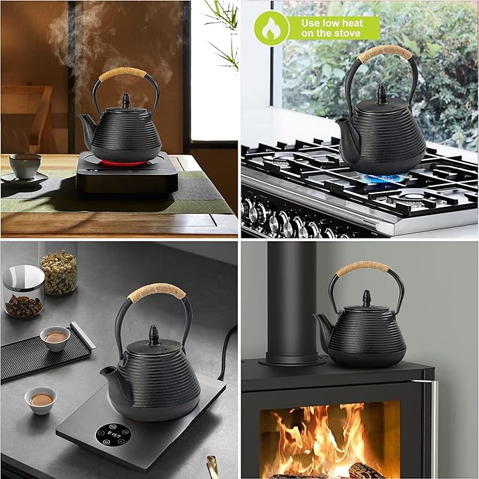 suyika Japanese Tetsubin Tea Kettle Cast Iron Teapot with Stainless Steel Infuser 30 oz/900 ml - Bloomnest