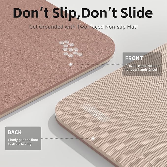 Yoga Mat 8mm Super Thick TPE Fitness Mat | SGS Certified | Non-Slip, Odorless & Tear-Resistant | Unisex with Strap | for Yoga, Pilates, Meditation & Home Workouts - Bloomnest