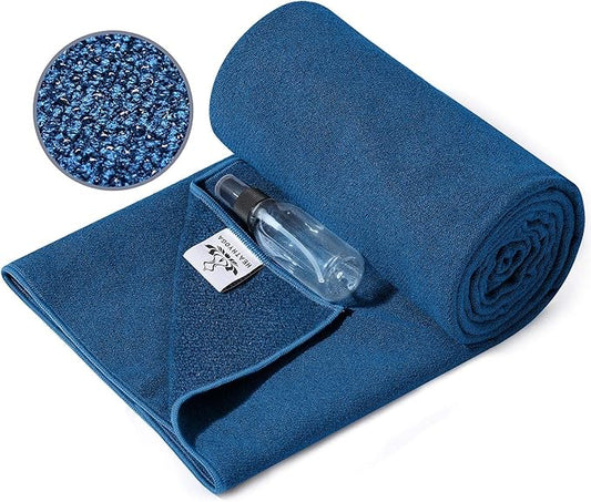Heathyoga Yoga Mat Towel Non Slip for Hot Yoga Towel with Silicone Grip & Free Spray Bottle, 72"X26" Extra Large Microfiber Yoga Towel for Bikram, Pilates, Fitness