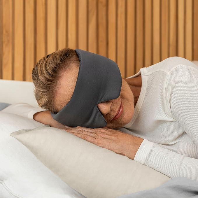 Baloo Silk Weighted Sleep Mask (Grey - 0.6 lb) | Light Blocking & Sound Muffling Eye Mask for Sleeping | Cool, Soft & Comforting - Bloomnest