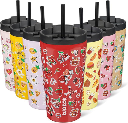 BJPKPK 18oz Tumbler With lid And Straw Stainless Steel Travel Coffee Mug Insulated Tumblers Cups,Passionate-Red - Bloomnest