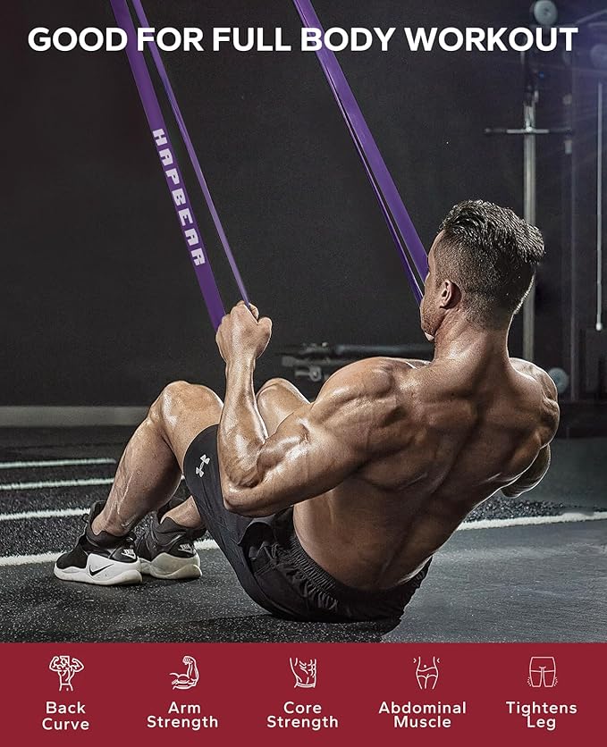 HAPBEAR Pull Up Assistance Bands Set of 5 - Resistance Bands for Working Out, Stretching, Physical Therapy, Muscle Training