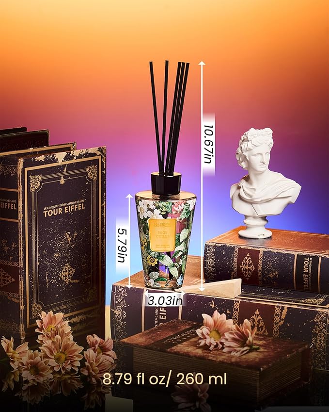 M&SENSE Sage Citrus Reed Diffuser Set - 8.79fl oz Home Fragrance Non-Toxic Essential Oil Diffuser with Sticks, Air Freshner Gifts with Long Lasting Fragrance MSENSE