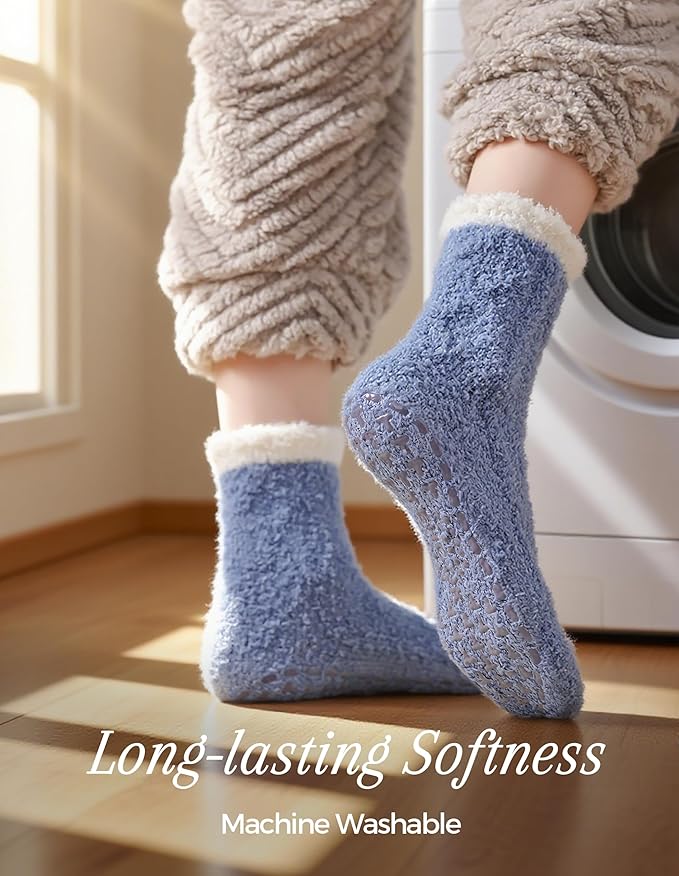 TEHOOK Warm & Cozy Valentines Gifts for Women, Fluffy Fuzzy Plush Sleeping Slipper Socks - Soft Warm Fabric - Bloomnest