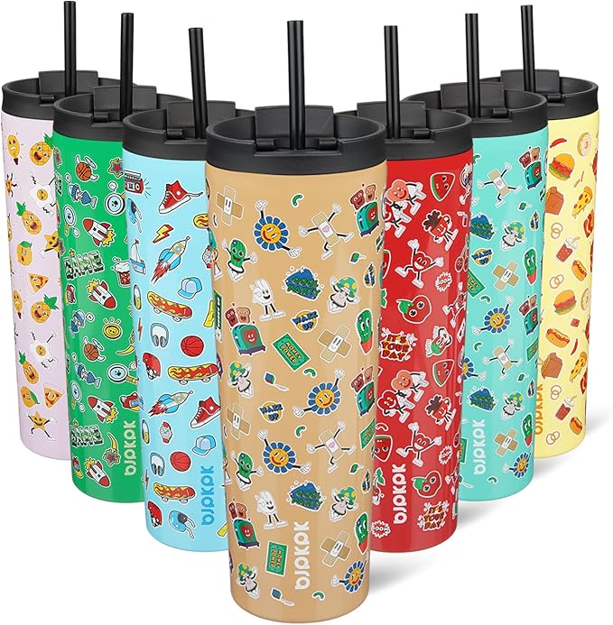 BJPKPK 30oz Tumbler With lid And Straw Stainless Steel Travel Coffee Mug Insulated Tumblers Cups,Spring Party Brown - Bloomnest