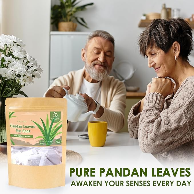 NHAT ANH FARM - Premium Pandan Leaves Tea Bags, 40 Pandan Leaves Tea Bags, 100% Natural Dried Pandan Leaves, Naturally Sweet Herbal Tea, Sugar-Free, Caffeine-Free, No Additives - Bloomnest