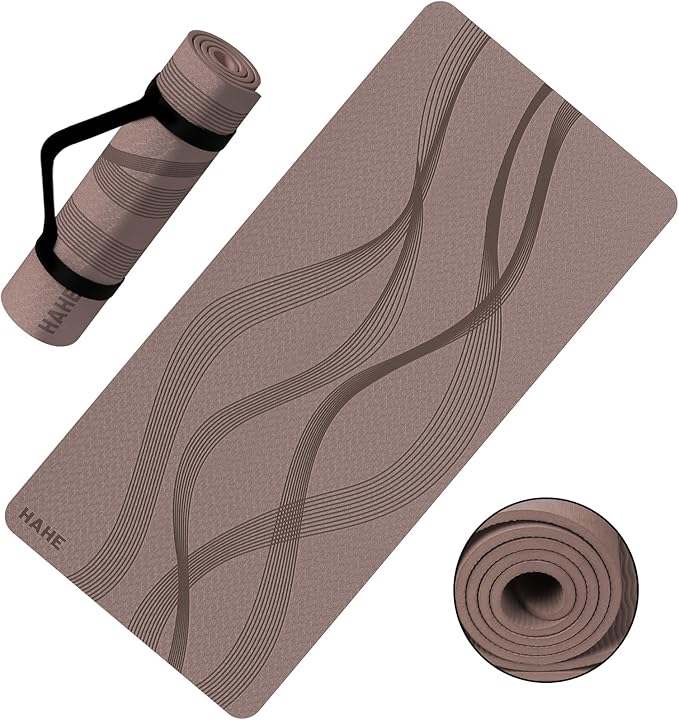 Yoga Mat High Density Exercise Mat, 76"x32"x0.27"Thick Wide & Large Yoga Mat for Women Men, Professional POE Workout Mat for Yoga, Pilates, Fitness & Stretching - Bloomnest