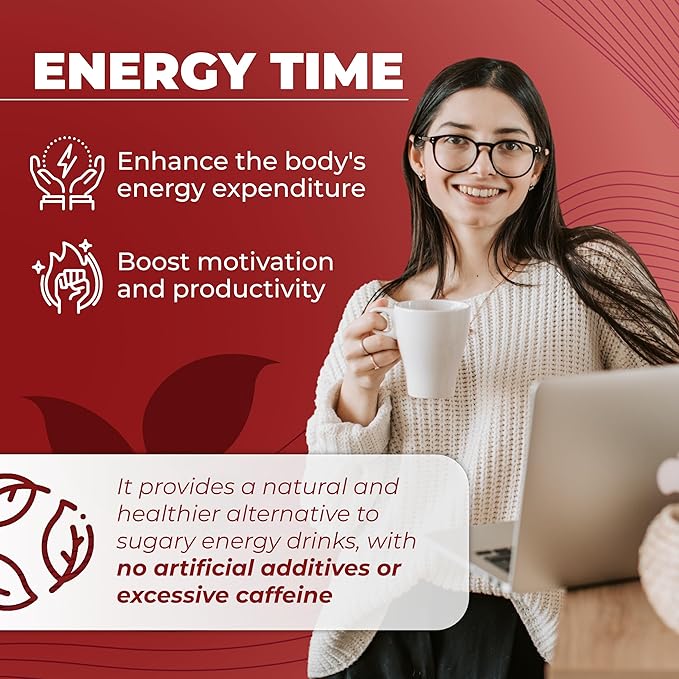 Total Tea Detox Guayusa Energy Tea - All Natural Herbal Caffeinated Tea Cleanse - Energy & Focus - Coffee Substitute - 25 Tea Bags for Men and Women - Bloomnest