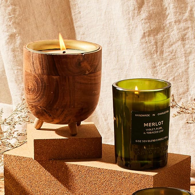Rewined - Premium Merlot Scented Candles, 6 oz. - Velvety Smooth, Smoky Scented with Notes of Violet, Plum & Tobacco Leaf - Non Toxic Candles - Bloomnest