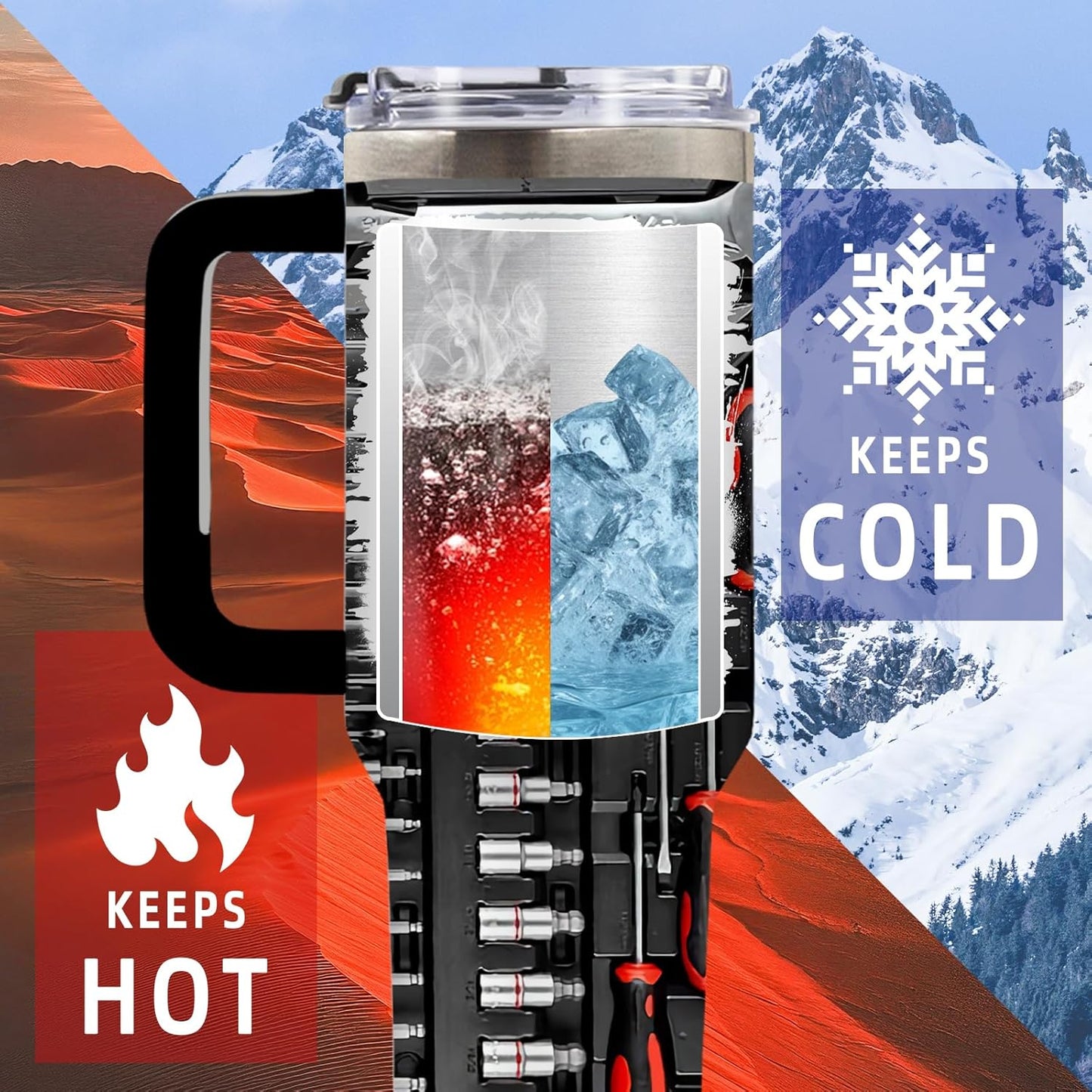 DUUV Mechanic Gifts, Mechanic Tumbler 40 Oz, Stainless Steel Insulated Mug, Christmas Thanksgiving Birthday Gifts for Mechanics Car Enthusiasts, Funny Coffee Travel Mug for Auto Repair Workers, 1PCS