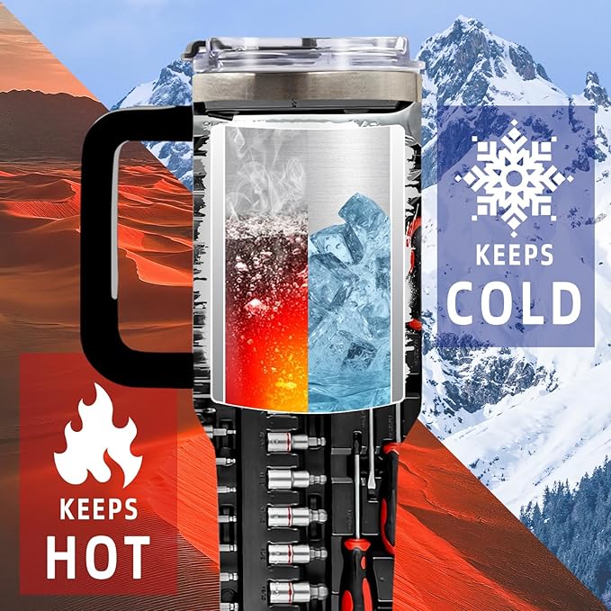 DUUV Mechanic Gifts, Mechanic Tumbler 40 Oz, Stainless Steel Insulated Mug, Christmas Thanksgiving Birthday Gifts for Mechanics Car Enthusiasts, Funny Coffee Travel Mug for Auto Repair Workers, 1PCS - Bloomnest