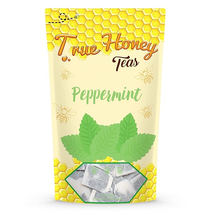 True Honey Peppermint Tea Bags - Honey Crystals Blended in Every Sachet - Healthy Digestion Nutriment - All Natural Organic Herbal Caffeine Free Tea Bag 24 Count… - Bloomnest