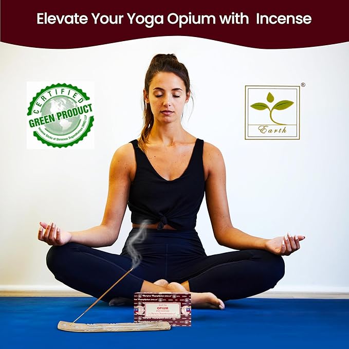 Satya Opium Incense Sticks, Satya Bng (Bangalore) Insenses 15gmx12 Pack with Raajsee Incense Holder Bundle, Satya Nagchampa Natural Incense - Bloomnest