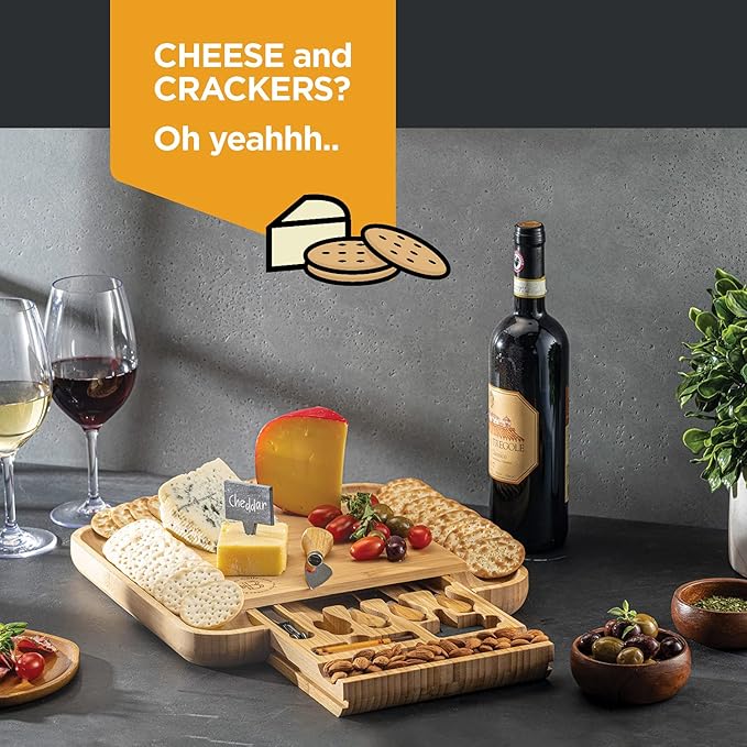 Charcuterie Board Gift Set - Bamboo Cheese Board and Knife Set - Housewarming Gifts for New Home, Wedding Gifts for Couples 2025, Bridal Shower Gifts, Birthday Gifts for Women - Bloomnest