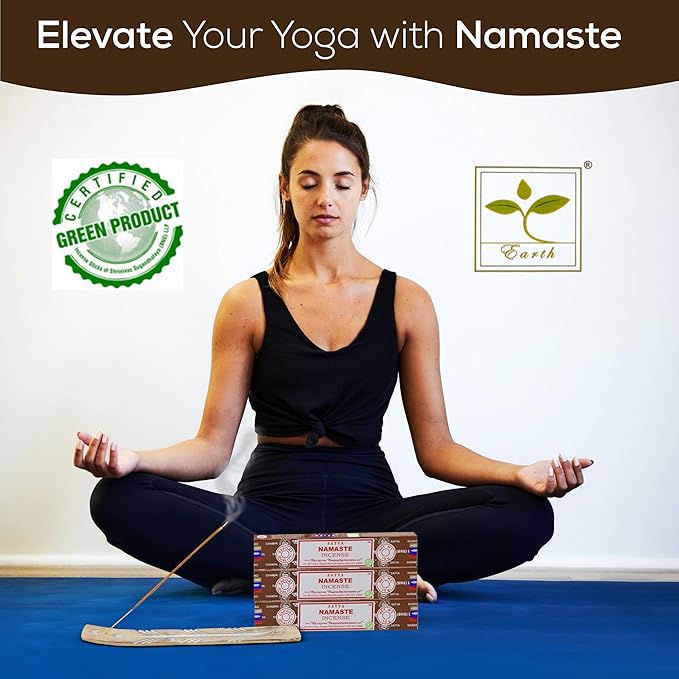 Satya Namaste Incense Sticks, Satya Bng (Bangalore) Insenses 15gmx3 Pack with Raajsee Incense Holder Bundle, Satya Nagchampa Natural Incense - Bloomnest