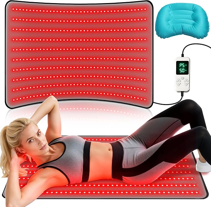 Medical-Grade TPU Red Light Therapy Mat for Body, Infrared Light Therapy with 660nm & 850nm LEDs, Light Therapy Blanket for Back & Joint Comfort, FSA&HSA Eligible, 400 LEDs, 38" x 23.6" KAOUDT-BestRedLightTherapyDevices